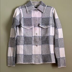 Rachel Zoe Black and White Plaid Utility Jacket